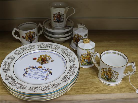 Twelve pieces of Aynsley commemorative china